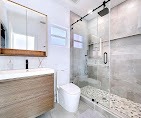 Bathroom remodel St. Petersburg FL — full renovation with new shower and vanity