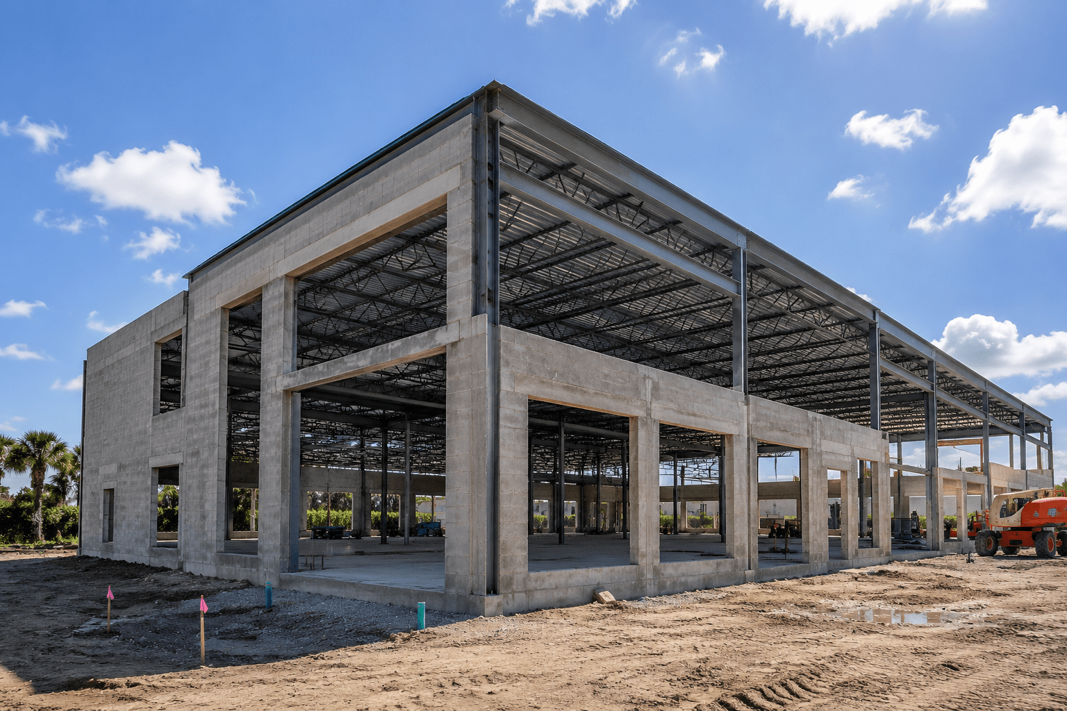 Commercial shell construction Tampa Bay — new commercial building ready for interior fit-out