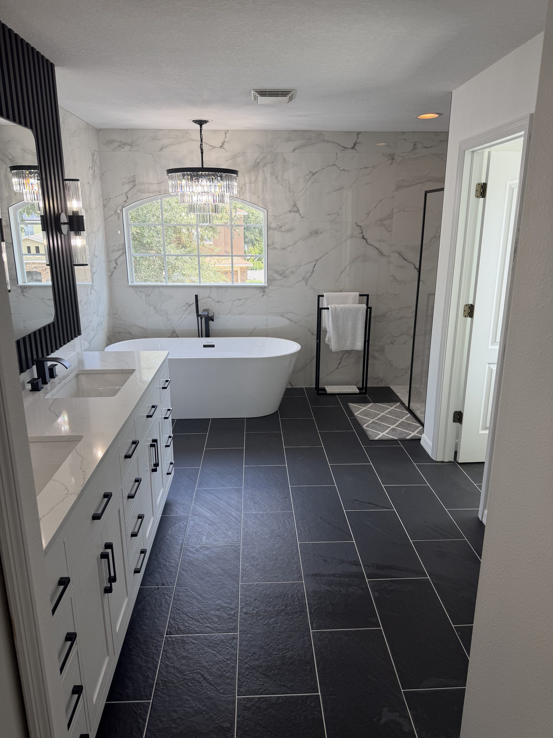 Bathroom renovation St. Petersburg FL — new shower and custom finishes