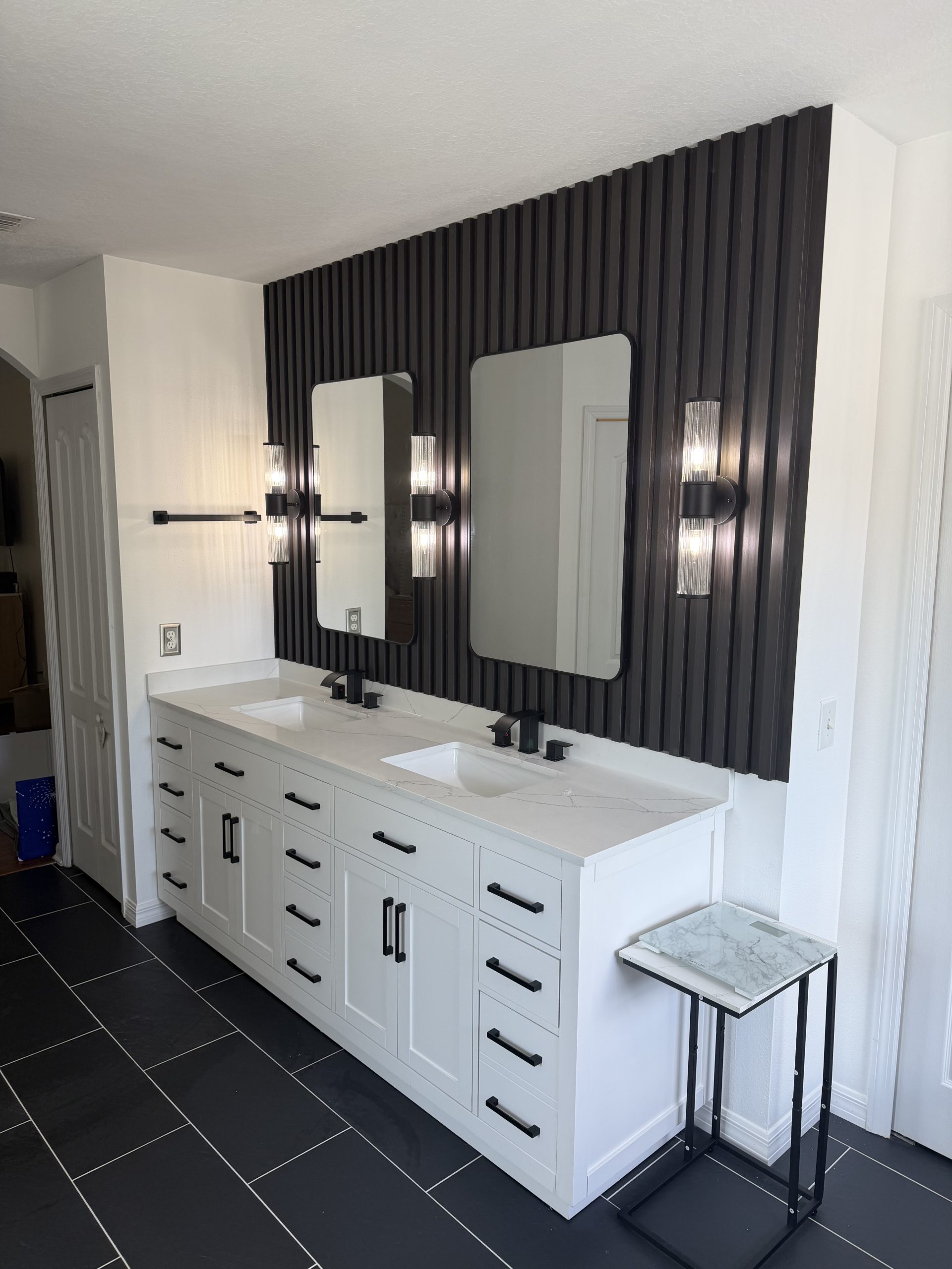 Bathroom renovation Tampa Bay — modern vanity and tile installation